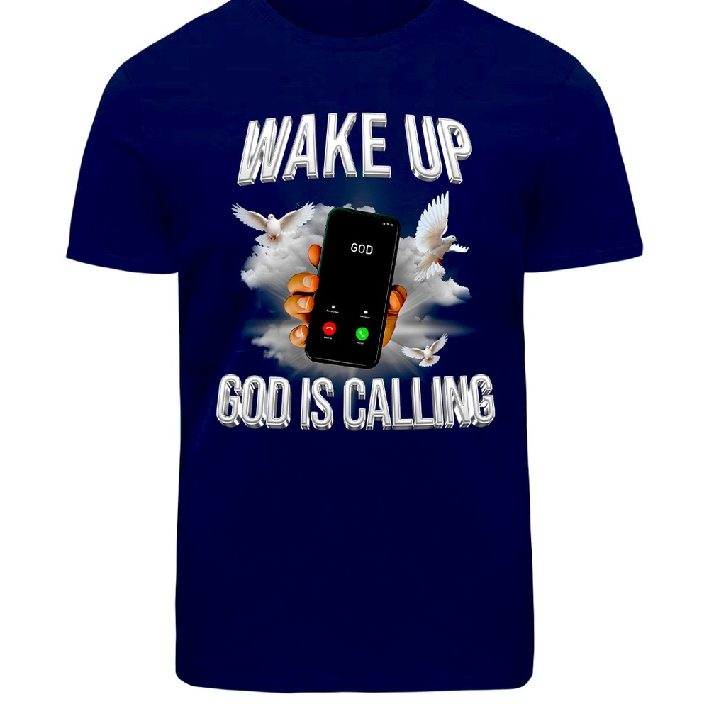Gildan God is Calling Graphic Tee - Dark Blue